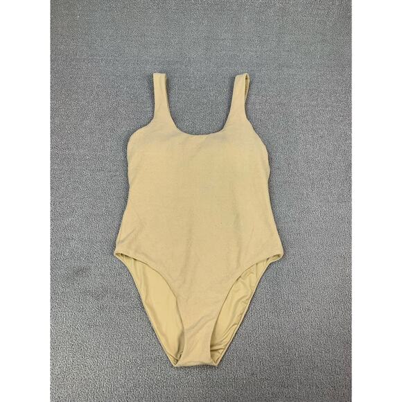 It’s Now Cool One Piece Swimsuit Textured Beige Large - Picture 1 of 5